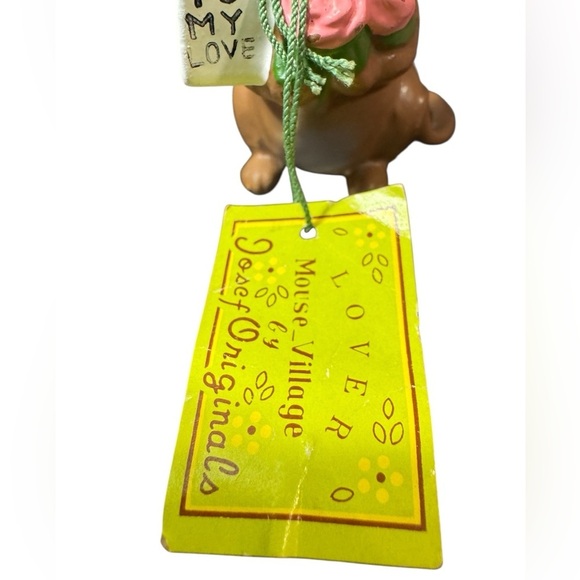 Vintage Josef Orig. ROMANTIC  MOUSE  FLOWER BOUQUET “To My Love” JAPAN 2.5” - Picture 10 of 13